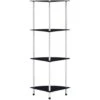 4-Tier Shelf Black 30x30x100 Cm Tempered Glass VidaXL -Living Room Furniture Store 18323716 1