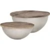 2 Piece Bowl Shaped Coffee Table Set Solid Mango Wood VidaXL -Living Room Furniture Store 18752626 1