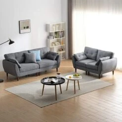 Cherry Tree Furniture 2 Seater Brooks Fabric Sofa In Grey