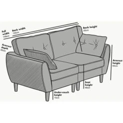 Cherry Tree Furniture 2 Seater Brooks Fabric Sofa In Grey -Living Room Furniture Store 19165735 5