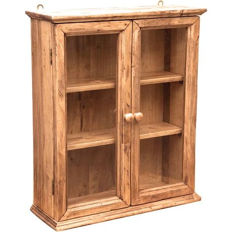 Country-style Solid Lime Wood, Natural Finish Hanging Display Case. Made In Italy 3 Country-style Solid Lime Wood, Natural Finish Hanging Display Case. Made In Italy