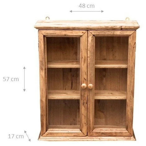 Country-style Solid Lime Wood, Natural Finish Hanging Display Case. Made In Italy 4 Country-style Solid Lime Wood, Natural Finish Hanging Display Case. Made In Italy - Image 2