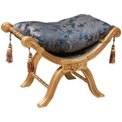 Louis XVI French Style Solid Beech Wood Footstool