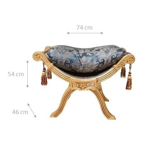 Louis XVI French Style Solid Beech Wood Footstool 4 Louis XVI French Style Solid Beech Wood Footstool - Image 2
