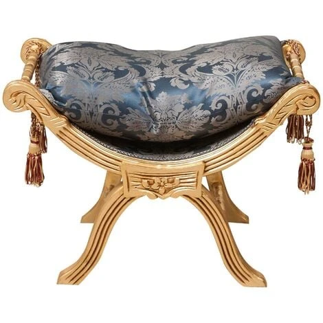 Louis XVI French Style Solid Beech Wood Footstool 5 Louis XVI French Style Solid Beech Wood Footstool - Image 3