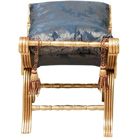 Louis XVI French Style Solid Beech Wood Footstool 6 Louis XVI French Style Solid Beech Wood Footstool - Image 4