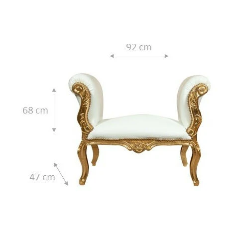 Louis XIV French Style Solid Beech Wood Made Bench 4 Louis XIV French Style Solid Beech Wood Made Bench - Image 2