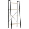 HOMCOM 4-Tier Vintage Ladder Shelf Bookcase Storage Rack Stand Plants Display Bookshelf Natural -Living Room Furniture Store 19537371 1