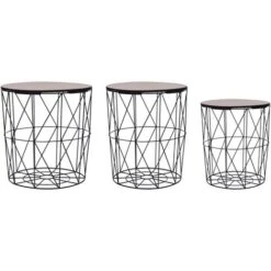 Coffee Table 3 Pcs Black VidaXL