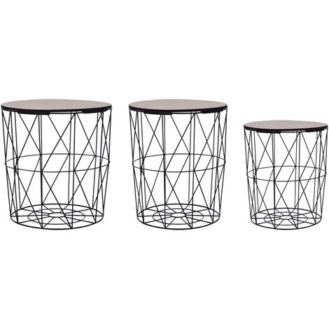 Coffee Table 3 Pcs Black VidaXL 3 Coffee Table 3 Pcs Black VidaXL