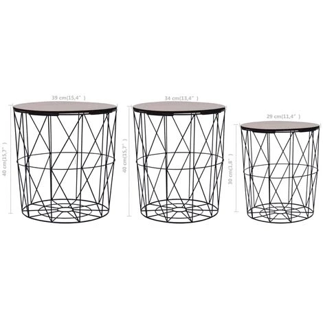 Coffee Table 3 Pcs Black VidaXL 5 Coffee Table 3 Pcs Black VidaXL - Image 3