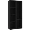 Book Cabinet Black 50x25x106 Cm Engineered Wood VidaXL -Living Room Furniture Store 19688792 1