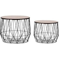 Coffee Table 2 Pcs Black VidaXL