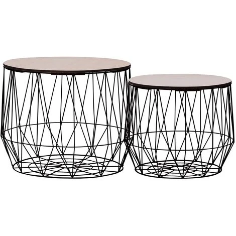 Coffee Table 2 Pcs Black VidaXL 4 Coffee Table 2 Pcs Black VidaXL - Image 2