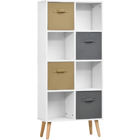 HOMCOM 123 X 55cm Freestanding 8 Cube Storage Cabinet Unit Bookcase W/ 4 Drawer 3 HOMCOM 123 X 55cm Freestanding 8 Cube Storage Cabinet Unit Bookcase W/ 4 Drawer