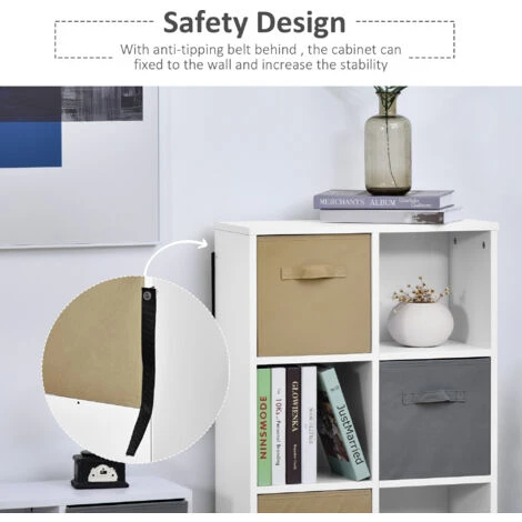 HOMCOM 123 X 55cm Freestanding 8 Cube Storage Cabinet Unit Bookcase W/ 4 Drawer 7 HOMCOM 123 X 55cm Freestanding 8 Cube Storage Cabinet Unit Bookcase W/ 4 Drawer - Image 5