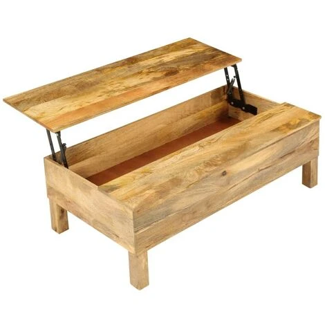 Hommoo Coffee Table Solid Mango Wood 110x55x35 Cm 5 Hommoo Coffee Table Solid Mango Wood 110x55x35 Cm - Image 3