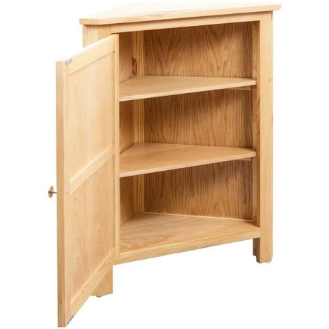 Hommoo Corner Cabinet 59x36x80 Cm Solid Oak Wood VD12955 7 Hommoo Corner Cabinet 59x36x80 Cm Solid Oak Wood VD12955 - Image 5