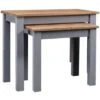 Hommoo Nesting Tables 2 Pcs Grey Solid Pine Wood Panama Range -Living Room Furniture Store 20494104 1