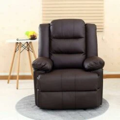 Loxley Leather Recliner Armchair Sofa Home Lounge Chair Reclining Gaming (Brown) 7 Loxley Leather Recliner Armchair Sofa Home Lounge Chair Reclining Gaming (Brown) -Living Room Furniture Store 21153627 3