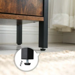 VASAGLE Bookshelf, Storage Shelf, Large Bookcase With Doors, 4 Shelves, Steel Structure, Industrial Style, For Living Room, Office, Rustic Brown And Black By SONGMICS LBC022B01 -Living Room Furniture Store 21405735 4