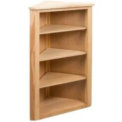 Hommoo Corner Shelf 59x36x100 Cm Solid Oak Wood