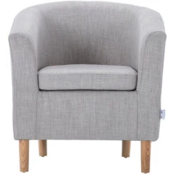 Livingandhome Casual Fabric Linen Chair Armchair, Light Grey 11 Livingandhome Casual Fabric Linen Chair Armchair, Light Grey -Living Room Furniture Store 23112704 5