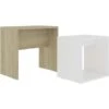 Coffee Table Set White And Sonoma Oak 48x30x45 Cm Engineered Wood VidaXL