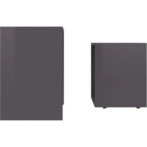 Coffee Table Set High Gloss Grey 48x30x45 Cm Engineered Wood VidaXL 7 Coffee Table Set High Gloss Grey 48x30x45 Cm Engineered Wood VidaXL - Image 5