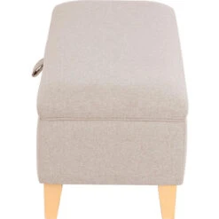 Livingandhome 71CM Linen Storage Organizer Ottoman Footstool, Beige 10 Livingandhome 71CM Linen Storage Organizer Ottoman Footstool, Beige -Living Room Furniture Store 23544887 4