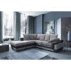 Dino Corner Sofa In Black & Grey With A Large Footstool [Black Left] - Color Black -Living Room Furniture Store 23565205 1