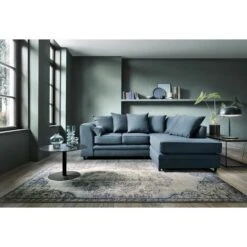 Darcy Linen Corner Sofa - Color Teal