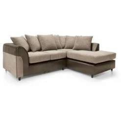 Harvey Cord Fabric Corner Sofa - Color Brown -Living Room Furniture Store 23565237 3