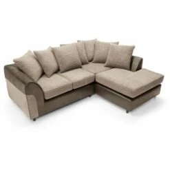 Harvey Cord Fabric Corner Sofa - Color Brown -Living Room Furniture Store 23565237 4
