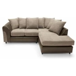 Harvey Cord Fabric Corner Sofa - Color Brown -Living Room Furniture Store 23565237 5