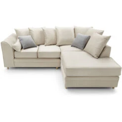 Chicago Velvet Corner Sofa - Color Cream -Living Room Furniture Store 23565255 5