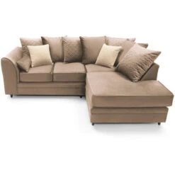 Chicago Velvet Corner Sofa - Color Tan Brown -Living Room Furniture Store 23565286 4