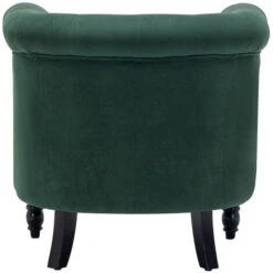 Livingandhome Velvet Buttoned Armchair Fireside Chair, Green -Living Room Furniture Store 23759409 4