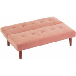 Livingandhome Fabric Minimalism 2 Seater Sofa Bed, Pink -Living Room Furniture Store 23759597 4