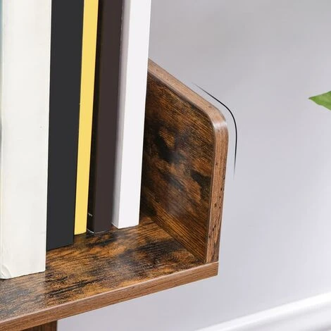 VASAGLE Bookshelf, Tree-Shaped Bookcase With 13 Storage Shelves, 86 X 25 X 140 Cm, With Rounded Corners, Rustic Brown By SONGMICS LBC67BXV1 6 VASAGLE Bookshelf, Tree-Shaped Bookcase With 13 Storage Shelves, 86 X 25 X 140 Cm, With Rounded Corners, Rustic Brown By SONGMICS LBC67BXV1 - Image 4