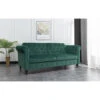 Roomee Living Room 3 Seater Velvet Chesterfield Style Sofa Bed In Green -Living Room Furniture Store 23797683 1