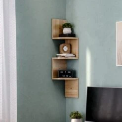 Livingandhome 3 Tier Corner Wall Mounted Storage Shelf