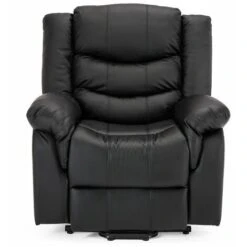 SEATTLE BLACK ELECTRIC RISE LEATHER RECLINER ARMCHAIR SOFA HOME LOUNGE CHAIR
