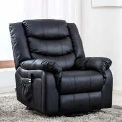 SEATTLE BLACK ELECTRIC RISE LEATHER RECLINER ARMCHAIR SOFA HOME LOUNGE CHAIR -Living Room Furniture Store 24002797 3
