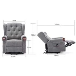 HARROGATE FABRIC RISE RECLINER PEBBLE GREY 9 HARROGATE FABRIC RISE RECLINER PEBBLE GREY -Living Room Furniture Store 24002816 3