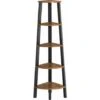 VASAGLE Corner Shelf, 5-Tier Industrial Ladder Bookcase, Storage Rack, With Metal Frame, For Living Room, Home, Office, Rustic Brown By SONGMICS LLS35X -Living Room Furniture Store 24122601 1