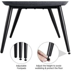 Yaheetech Curved Back Fabric Accent Chair Upholstered Armchair, Gray -Living Room Furniture Store 24310186 4