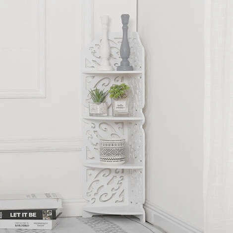 Livingandhome 4 Tier Bookshelf Storage Unit Stand 3 Livingandhome 4 Tier Bookshelf Storage Unit Stand