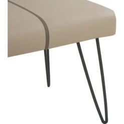 Bedroom Bench Beige Minimalist Faux Leather Upholstered Metal Legs Betin 11 Bedroom Bench Beige Minimalist Faux Leather Upholstered Metal Legs Betin -Living Room Furniture Store 24691425 5