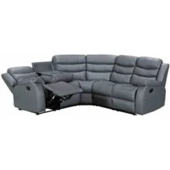 Roma Corner Leather Recliner Sofa In Grey 7 Roma Corner Leather Recliner Sofa In Grey -Living Room Furniture Store 24696413 3